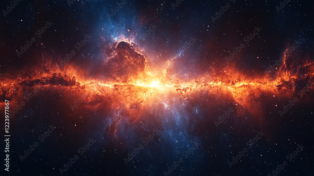 Poster minimalistic bright tone blurred abstract background symbolizing the expansion of the universe moder