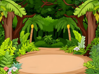 Obraz premium Lush Tropical Jungle Path