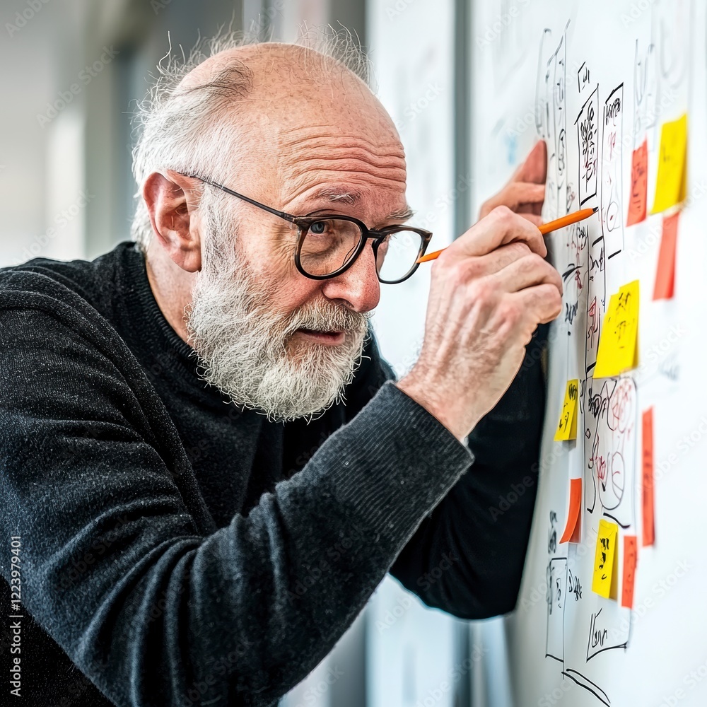 Poster creative brainstorming session office workshop content collaborative environment close-up view innov