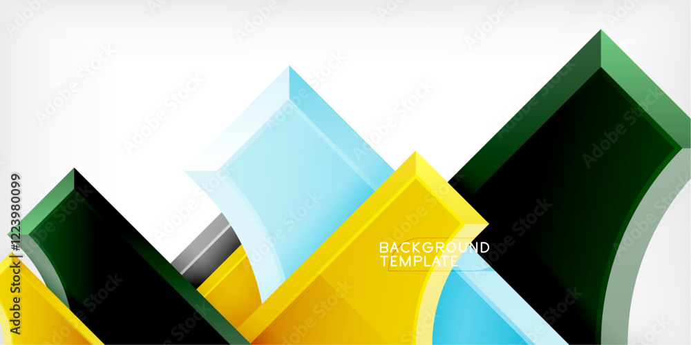 Poster Geometric design abstract background - circles and triangles