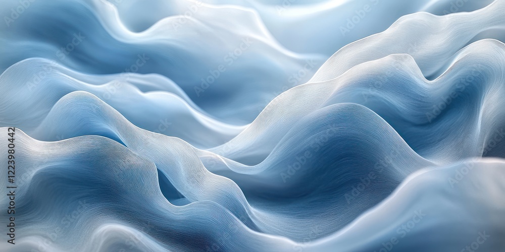 Poster abstract blue white gradient background with soft textures and ethereal lighting