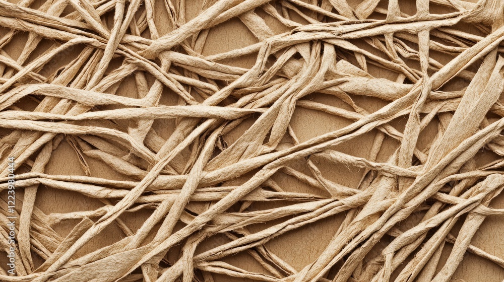 Aufkleber textured background of intertwined thin beige fibers creating a natural organic pattern for design a