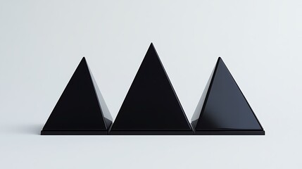 Fototapeta premium Three Black Pyramids Arranged in a Row