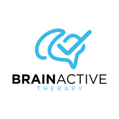 Creative Brain Logo Design. Simple and Modern. Vector illustration