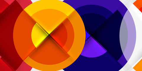 Obraz premium Techno circles and semi circles. Vector Illustration For Wallpaper, Banner, Background, Card, Book Illustration, landing page