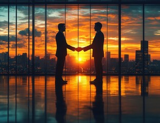 Business Meeting Handshake Office Teamwork Partnership Agreement Modern Environment Young Professionals