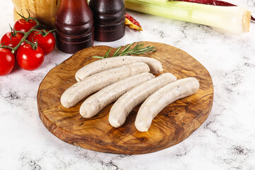 Natural organic raw pork sausages