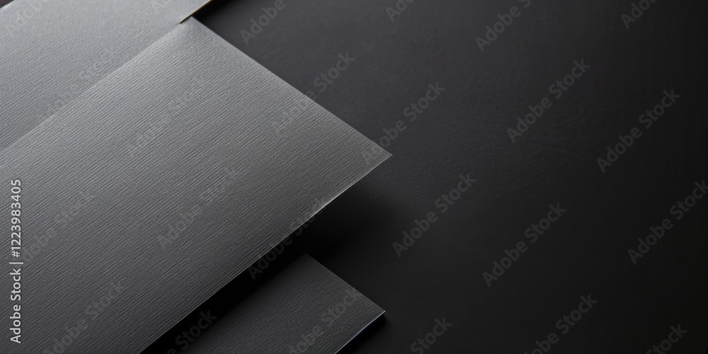 Poster A clean and simple design with a pure black background, Minimalist typography and patterns in a structured layout, Contemporary minimalist style