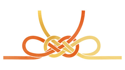 金と赤の蝶結び水引リボン_水彩風のベクターイラスト