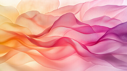 Obraz premium Natural texture floral waves in pink and orange, creating soft and dreamy curves and lines with serene and calming visual effect