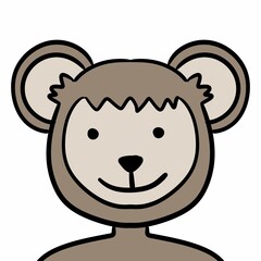 cute monkey cartoon on white background