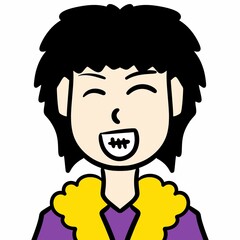 art happy man smiling cartoon character