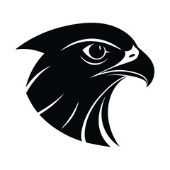 Falcon Head Silhouette Vector Art and Black Color Falcon Head Design