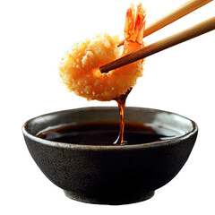 Tempura shrimp isolated on transparent png