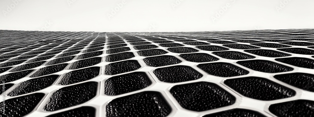 Aufkleber abstract black and white landscape with honeycomb pattern and gradient background creating a modern 