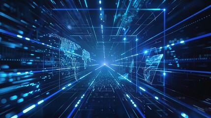 A captivating blue line - segment technology background. The orderly arranged blue line segments create a modern and technological atmosphere, suitable for various technology - related themes