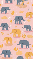 seamless pattern with elephants