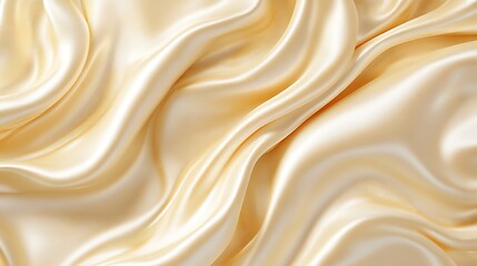 Fototapeta premium Elegant Draped Cream Colored Silk Fabric Texture