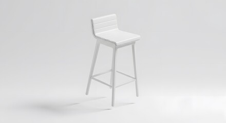 Elegant White Bar Stool: Minimalist Design, Modern Furniture