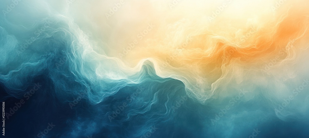 Poster teal and green gradient background with light effects soft vintage texture for graphic design projec