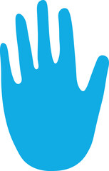  Simple Blue Hand Open Palm Icon