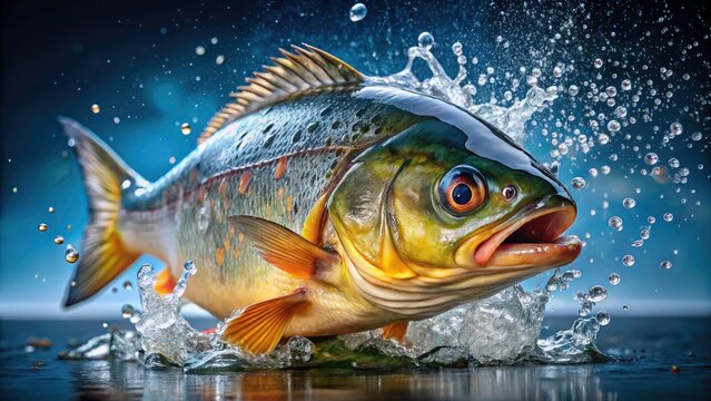 Delicious Pangasius Fish: Fresh Water Splash Photography,  Asian River Fish Recipe,  Pangasius Cooking,  Seafood Cuisine