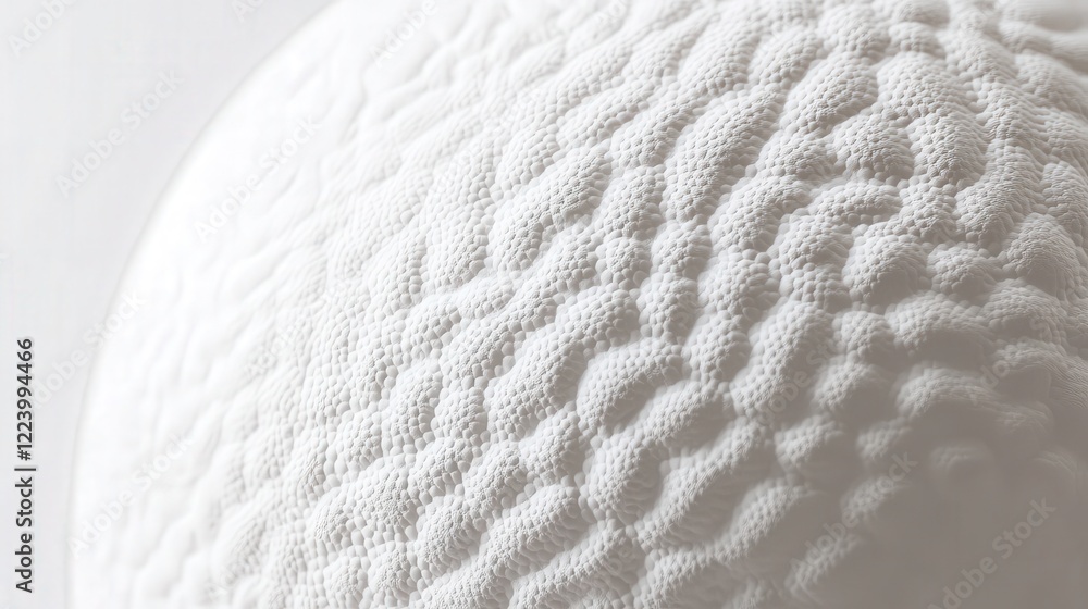 Poster clean white canvas showcasing a textured basketball, highlighting its unique surface and classic pat