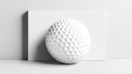 white dimpled golf ball isolated, highlighting the smooth surface and classic dimples