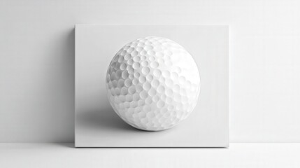 white dimpled golf ball isolated, highlighting the smooth surface and classic dimples