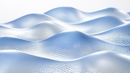 Abstract blue waves, textured surface, white background, digital art, website banner