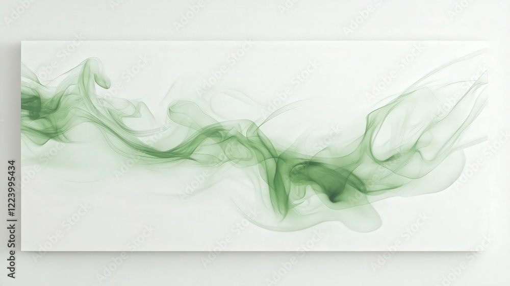Poster green mystical smoke transitioning into elegant flame patterns, creating a magical and enchanting vi
