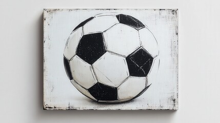 classic black and white soccer ball, reflecting its classic design and geometric pattern