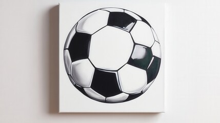 Obraz premium classic black and white soccer ball, reflecting its classic design and geometric pattern