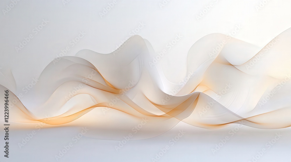 Poster elegant abstract shapes with subtle light effects on a white backdrop