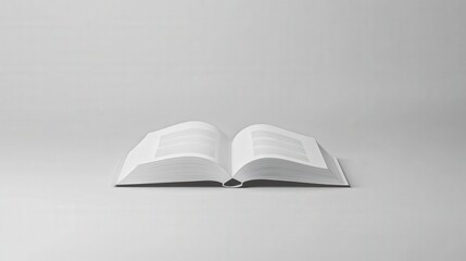 focus on an open book page, highlighting the readability and design of publication in a minimalist and elegant way