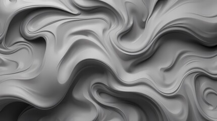 Fototapeta premium A grayscale abstract composition featuring swirling, amorphous shapes in varying shades of gray, evoking a sense of movement and depth, rendered in a high-contrast style with a focus on textur