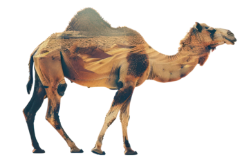 PNG  Camel double exposure desert art