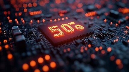 Obraz premium High Performance 500 Processor Chip Close Up Circuit Board Technology