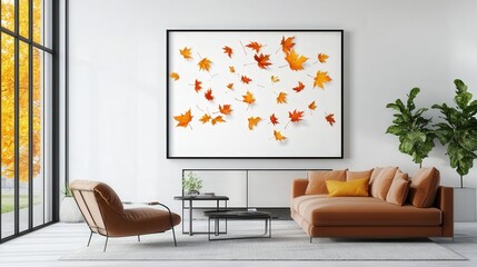 autumn maple leaves floating down, creating a peaceful and seasonal atmosphere that celebrates the beauty of autumn foliage