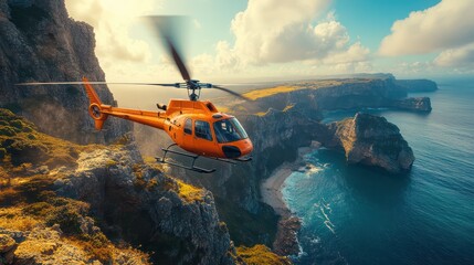 Coastal Helicopter Adventure: A Breathtaking Aerial View