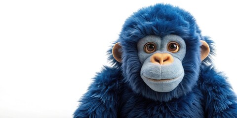 Cute Gorilla Plush Toy, Soft Stuffed Animal, Close Up, White Background, Baby Gorilla Toy,  Soft Toy Photography