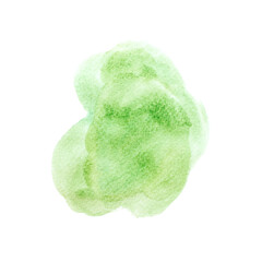 green watercolor sponge isolated on white