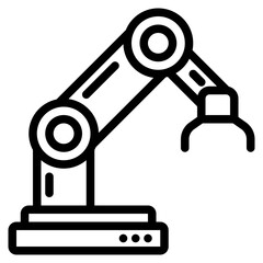 Robot Arm Icon in Line Style Suitable for Web and Apps icon, Poster, or Social Media Purpose