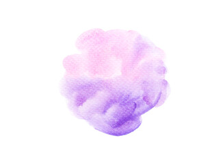 pink sponge isolated on white. purple watercolor