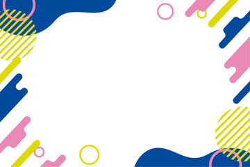ポップなメンフィスデザインのフレームイラスト