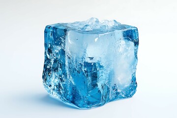 Obraz premium Ice cubes and grass on a white background Closeup