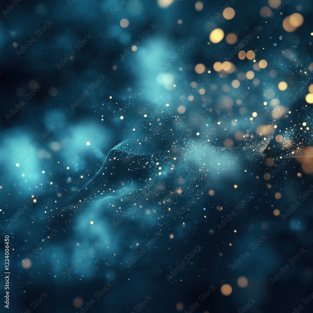 Poster pm2.5 protect concept. ethereal representation of floating pm2 5 particles in a hazy glowing atmosph