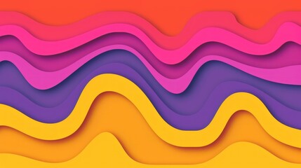Vibrant Abstract Wave Pattern: A Colorful Layered Design