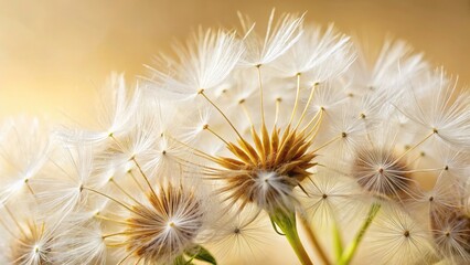 Obraz premium Fluffy Seed Head Plant Photography, Delicate White Seeds, Botanical Closeup, Nature Macro, Plant Texture