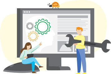 Website development web illustration vector flat design